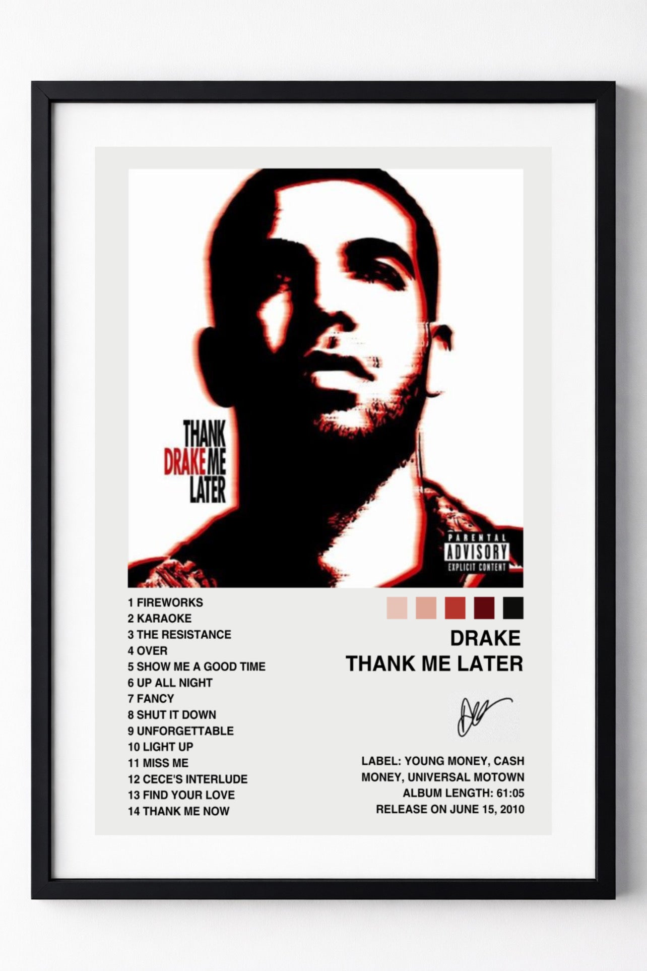 Drake - Thank Me Later | Album Cover Poster